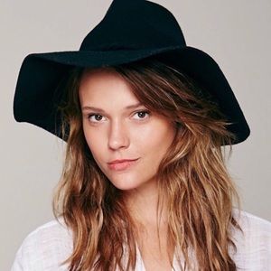 Free People Black Floppy Hat